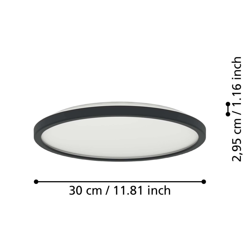 Eglo - Plafoniera LED da esterno LED/13,9W/230V 2700/4000/6500K diametro 30 cm IP44 nero