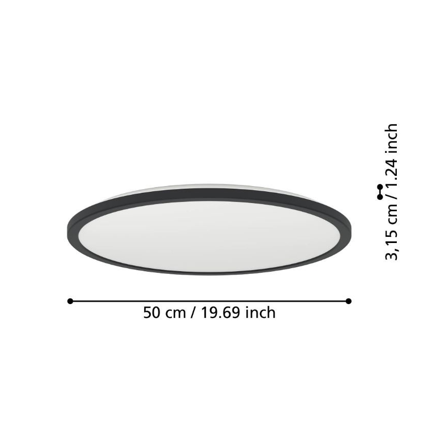 Eglo - LED-Deckenleuchte für den Outdoor-Bereich LED/16,8W/230V 2700/4000/6500K d 50 cm IP44 schwarz