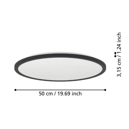 Eglo - Plafoniera LED da esterno LED/16,8W/230V 2700/4000/6500K diametro 50 cm IP44 nero