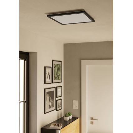 Eglo - LED Badezimmer-Deckenleuchte LED/17,6W/230V 2700/4000/6500K 39x39 cm IP44 Schwarz