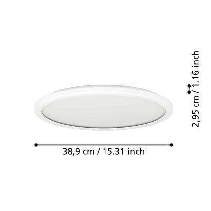 Eglo - Plafoniera LED da esterno LED/18,5W/230V 2700/4000/6500K diametro 38,9 cm IP44 bianco