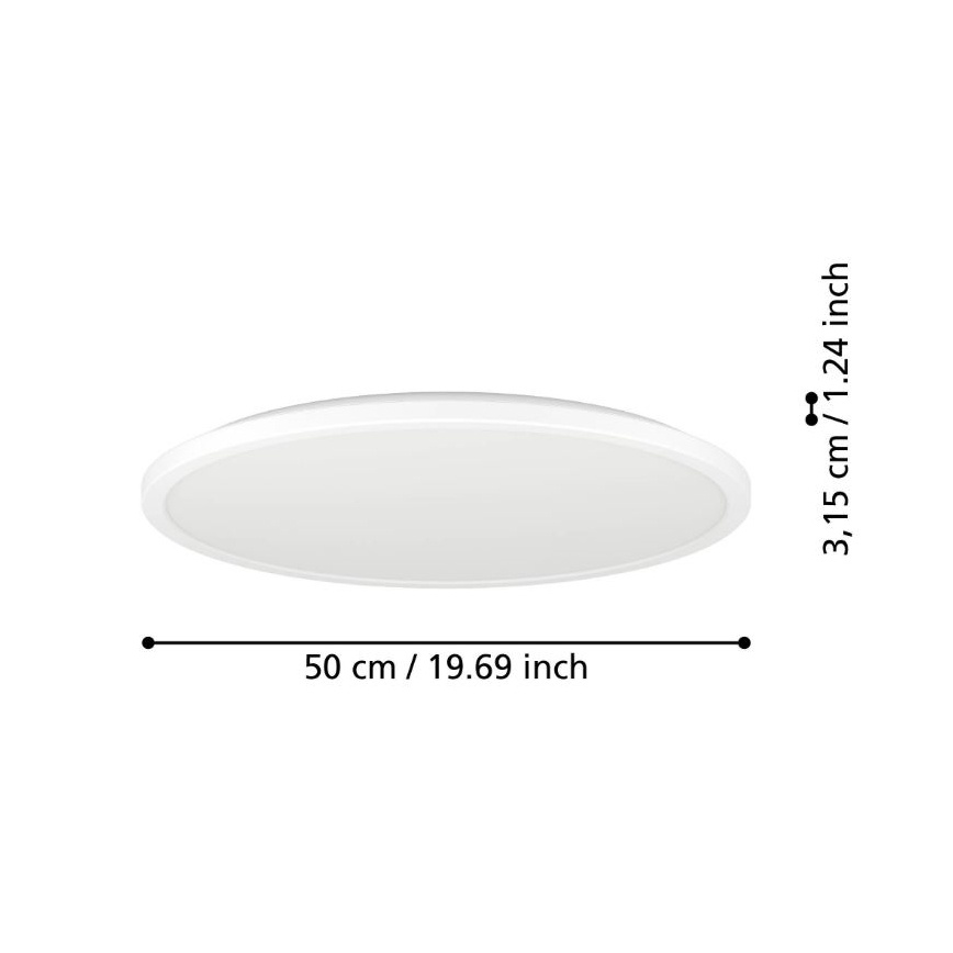Eglo - LED-Deckenleuchte für den Outdoor-Bereich LED/16,8W/230V 2700/4000/6500K d 50 cm IP44 weiß