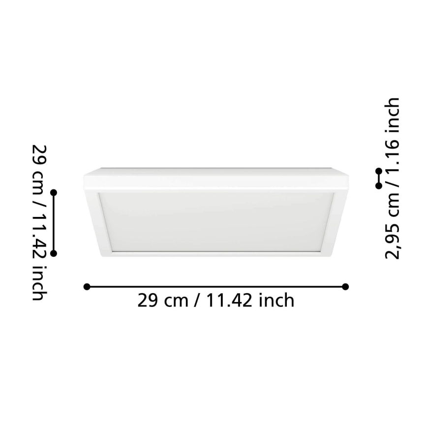 Eglo - LED-Deckenleuchte für den Outdoor-Bereich LED/13,4W/230V 2700/4000/6500K 29x29 cm IP44 weiß