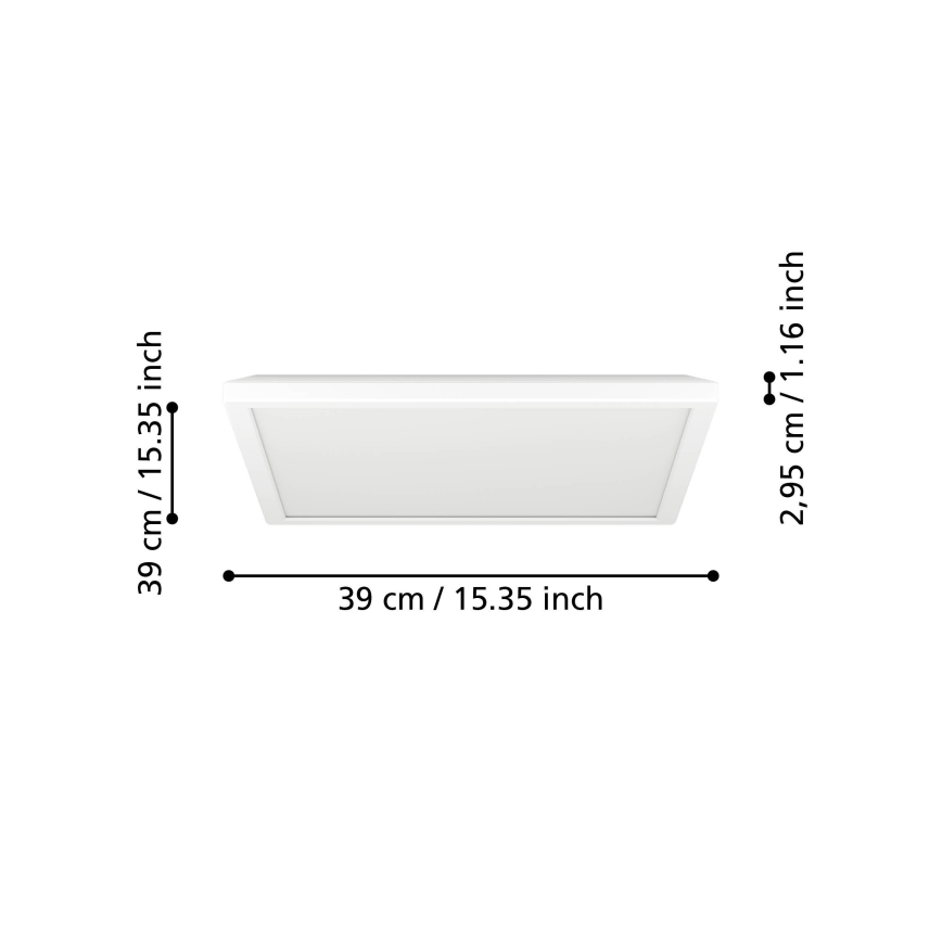 Eglo - LED-Deckenleuchte für Badezimmer LED/17,6W/230V 2700K/4000K/6500K 39x39 cm IP44 weiß