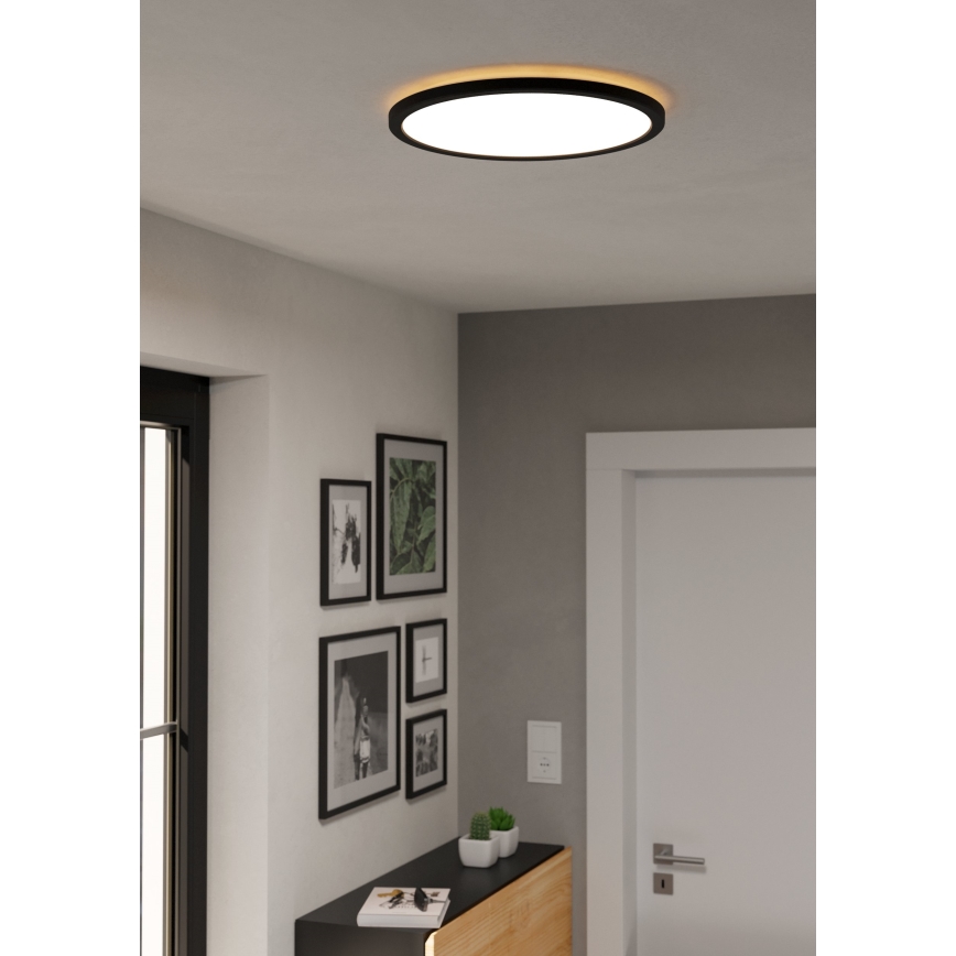 Eglo - Plafonnier extérieur à intensité variable LED/18,5W/230V 2700-6500K d. 38,9 cm IP44 noir + télécommande