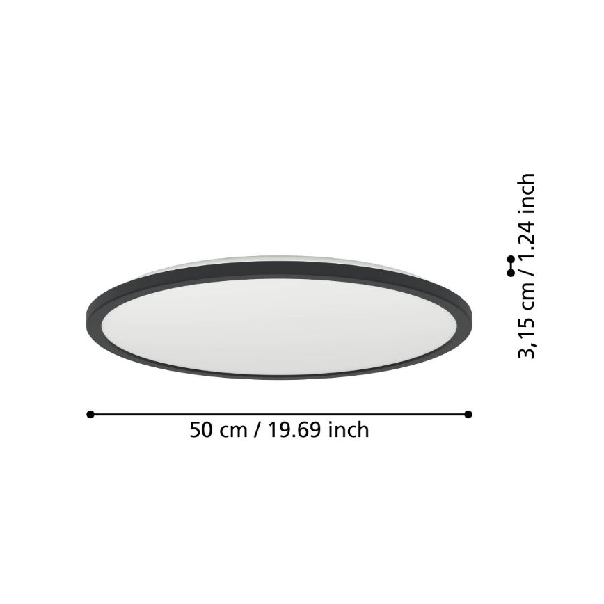 Eglo - LED Dimmerabile per esterni soffitto chiaro LED/16,8W/230V 2700-6500K diametro 50 cm IP44 nero + telecomando