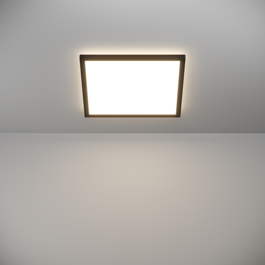 Eglo - Plafonnier extérieur à intensité variable LED/17,6W/230V 2700-6500K 39x39 cm IP44 noir + télécommande