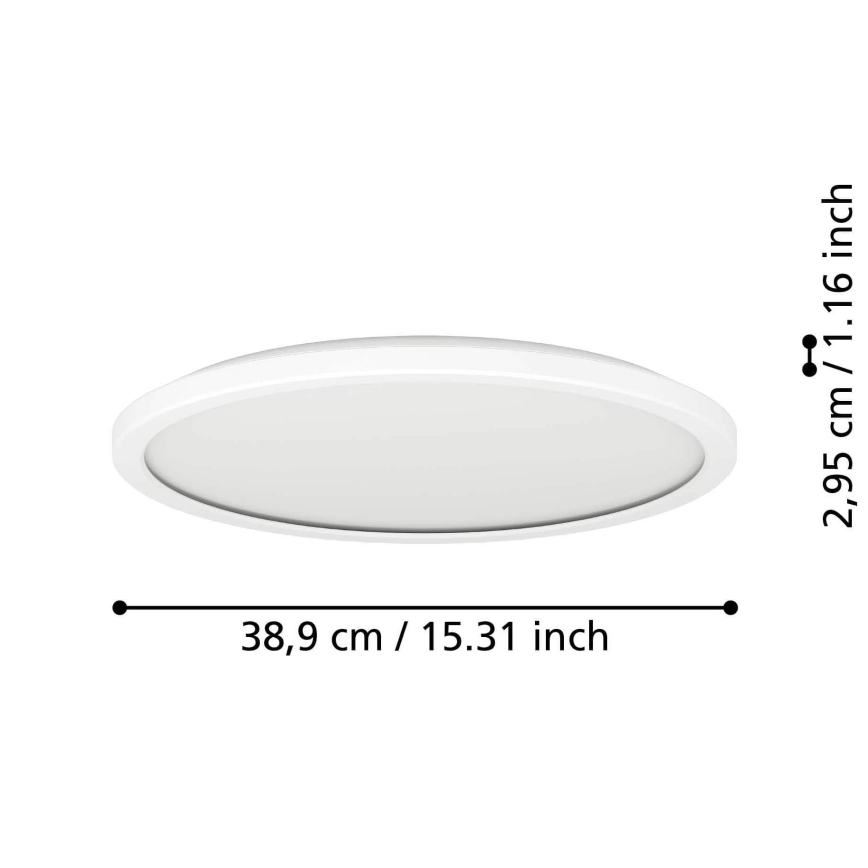 Eglo - Plafonnier extérieur à intensité variable LED/18,5W/230V 2700-6500K d. 38,9 cm IP44 blanc + télécommande