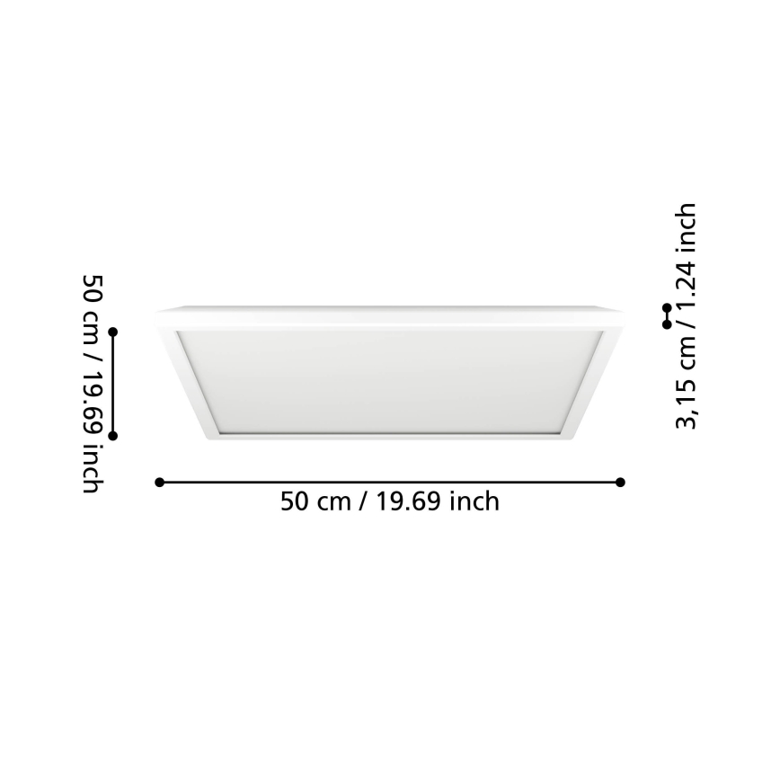Eglo - Dimmbare LED-Outdoor-Deckenleuchte LED/17W/230V 2700-6500K 50x50 cm IP44 weiß + Fernbedienung