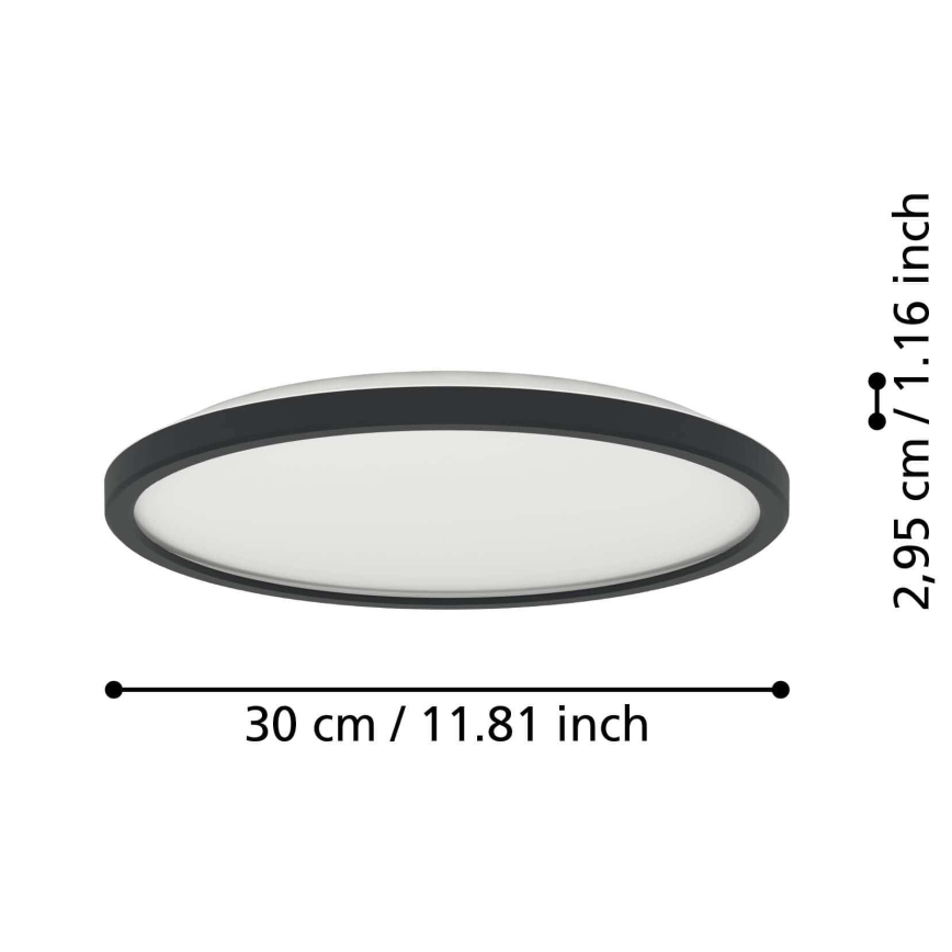 Eglo - Plafonnier extérieur RGBW à intensité variable LED/13,9W/230V 2700-6500K d. 30 cm IP44 noir ZigBee