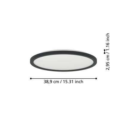 Eglo - Plafonnier extérieur RGBW à intensité variable LED/18,5W/230V 2700-6500K d. 38,9cm IP44 noir ZigBee