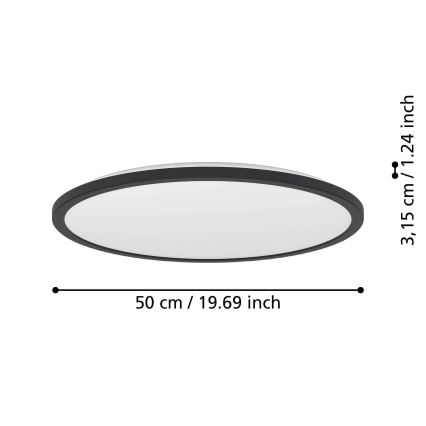 Eglo - Dimmbare LED-RGBW-Outdoor-Deckenleuchte LED/16,8W/230V 2700-6500K d 50 cm IP44 schwarz ZigBee