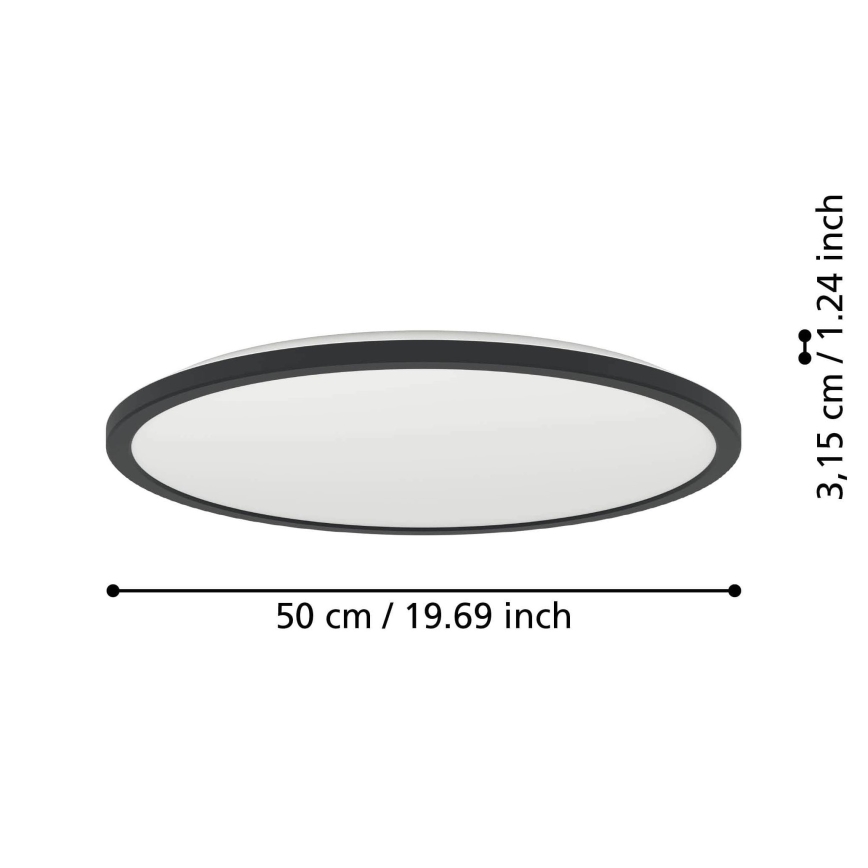 Eglo - Dimmbare LED-RGBW-Outdoor-Deckenleuchte LED/16,8W/230V 2700-6500K d 50 cm IP44 schwarz ZigBee
