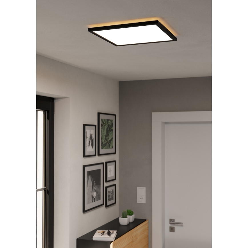 Eglo - Dimmbare LED-RGBW-Deckenleuchte für Badezimmer LED/17,6W/230V 2700-6500K 39x39 cm IP44 schwarz ZigBee