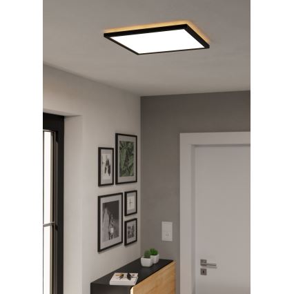 Eglo - Plafonnier extérieur RGBW à intensité variable LED/17,6W/230V 2700-6500K 39x39 cm IP44 noir ZigBee