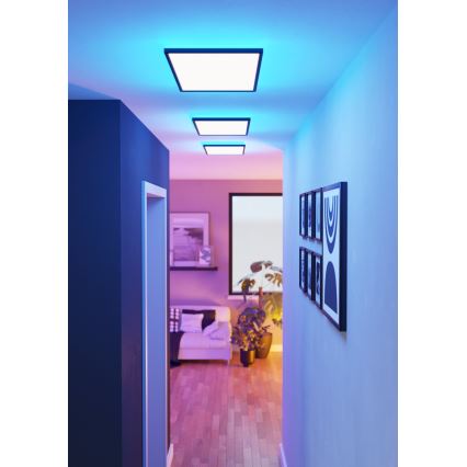 Eglo - Plafonnier extérieur RGBW à intensité variable LED/17,2W/230V 2700-6500K 30x57cm IP44 noir ZigBee