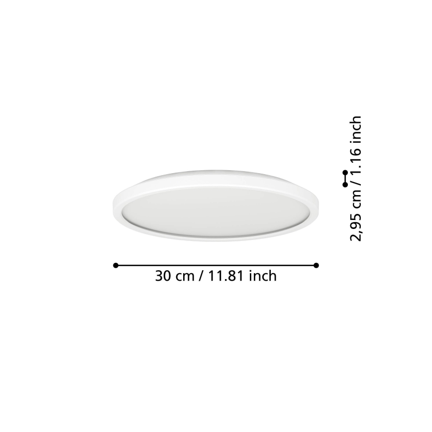 Eglo - Dimmbare LED-RGBW-Deckenleuchte für Badezimmer LED/13,9W/230V 2700-6500K d 30 cm IP44 weiß ZigBee