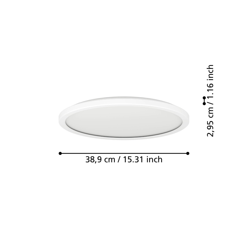 Eglo - Dimmbare LED-RGBW-Deckenleuchte für Badezimmer LED/18,5W/230V 2700-6500K d 38,9cm IP44 weiß ZigBee