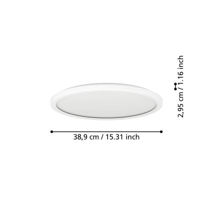 Eglo - Plafonnier extérieur RGBW à intensité variable LED/18,5W/230V 2700-6500K d. 38,9cm IP44 blanc ZigBee