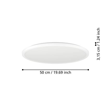 Eglo - Dimmbare LED-RGBW-Deckenleuchte für Badezimmer LED/16,8W/230V 2700-6500K d 50 cm IP44 weiß ZigBee