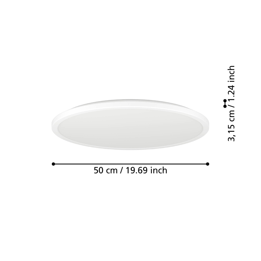 Eglo - Plafonnier extérieur RGBW à intensité variable LED/16,8W/230V 2700-6500K d. 50 cm IP44 blanc ZigBee