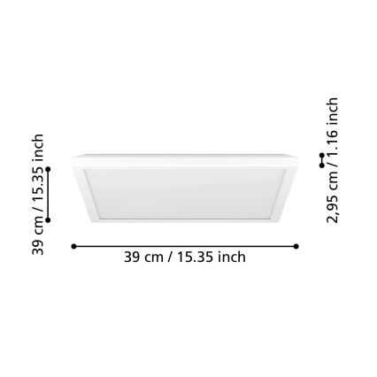 Eglo - LED RGBW Dimmerabile per esterni soffitto chiaro LED/17,6W/230V 2700-6500K 39x39 cm IP44 bianco ZigBee