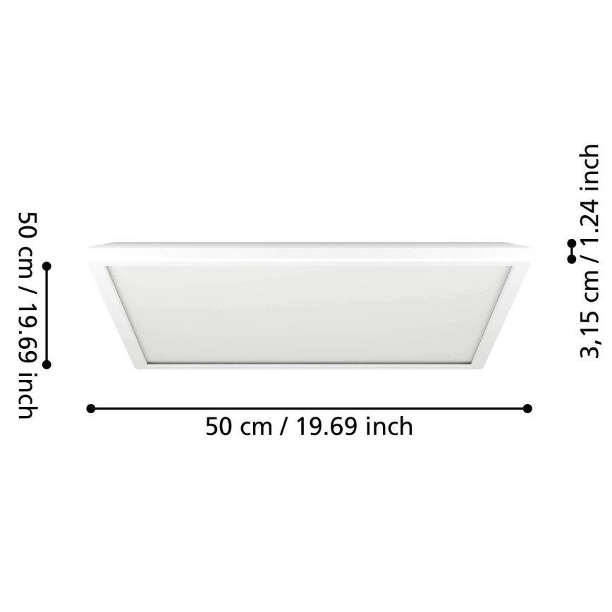 Eglo - Plafonnier extérieur RGBW à intensité variable LED/17W/230V 2700-6500K 50x50 cm IP44 blanc ZigBee