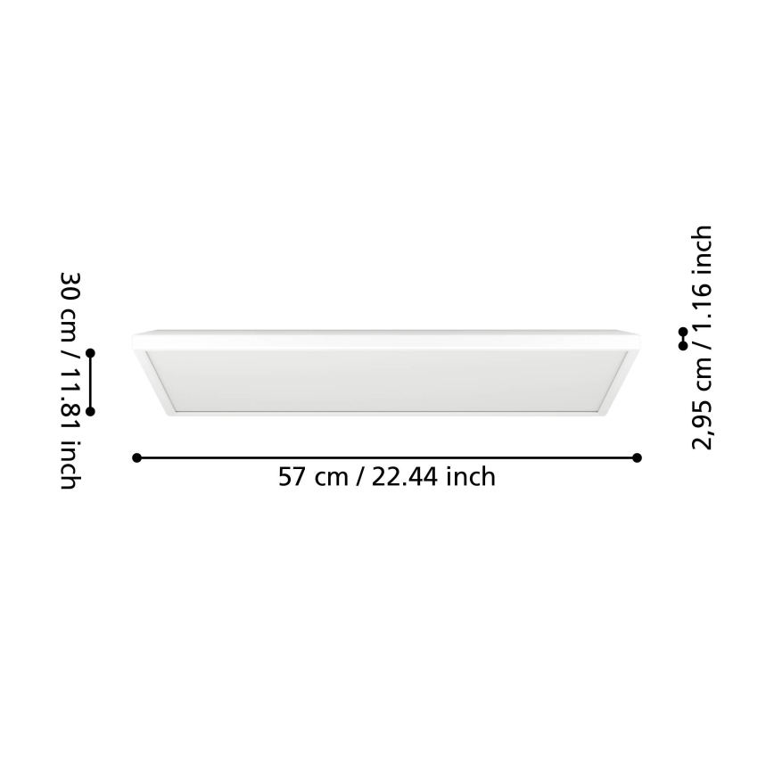 Eglo - LED RGBW Dimmerabile per esterni soffitto chiaro LED/17,2W/230V 2700-6500K 30x57cm IP44 bianco ZigBee