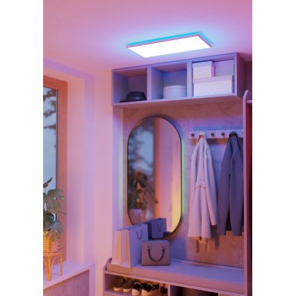 Eglo - Plafonnier extérieur RGBW à intensité variable LED/17,2W/230V 2700-6500K 30x57cm IP44 blanc ZigBee