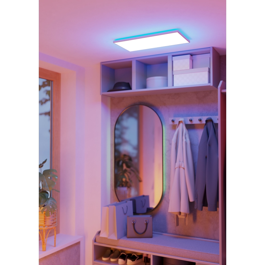 Eglo - Plafonnier extérieur RGBW à intensité variable LED/17,2W/230V 2700-6500K 30x57cm IP44 blanc ZigBee