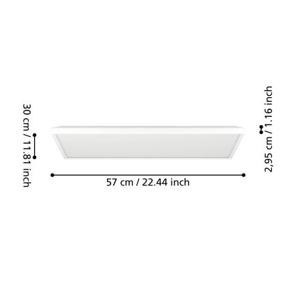 Eglo - Plafonnier extérieur RGBW à intensité variable LED/17,2W/230V 2700-6500K 30x57cm IP44 blanc ZigBee