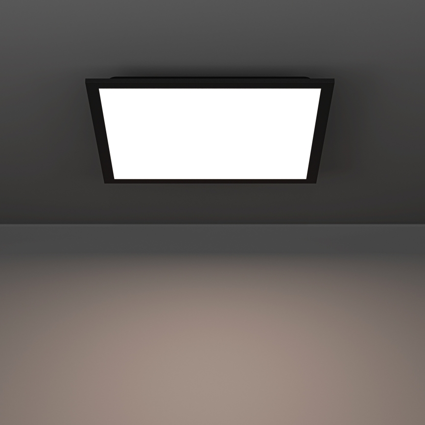 Eglo - Plafoniera da soffitto dimmerabile LED RGBW, 19W, 230V, 2700-6500K, 40x40 cm, nera
