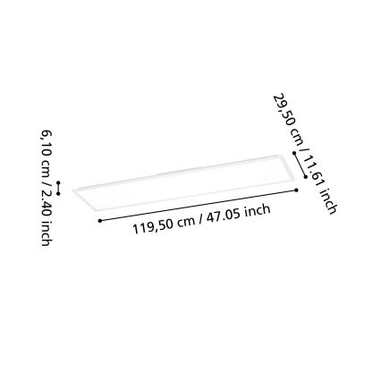 Eglo - Pannello LED RGBW dimmerabile a montaggio superficiale LED/34W/230V 2700-6500K 120x30 cm bianco