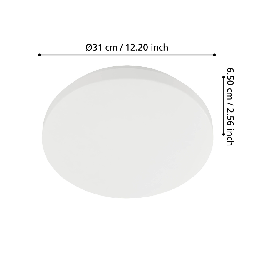 Eglo - Plafoniera LED per bagno con sensore di movimento e sensore crepuscolare LED/18W/230V Ø 31 cm IP54 bianco