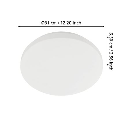 Eglo - Plafonnier LED pour salle de bains avec capteur de mouvement et de luminosité LED/18W/230V Ø 31 cm IP54 blanc
