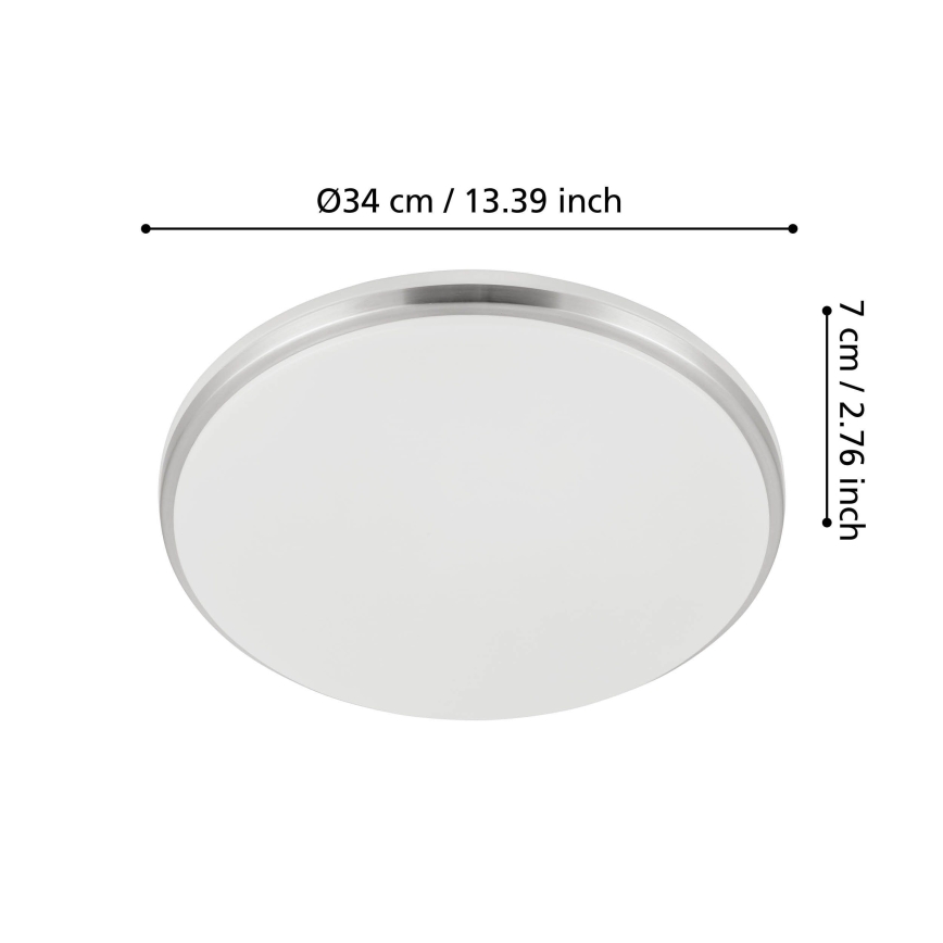 Eglo - Plafonnier LED pour salle de bains LED/18W/230V 3000/4000/6500K Ø 34 cm IP54 chrome mat