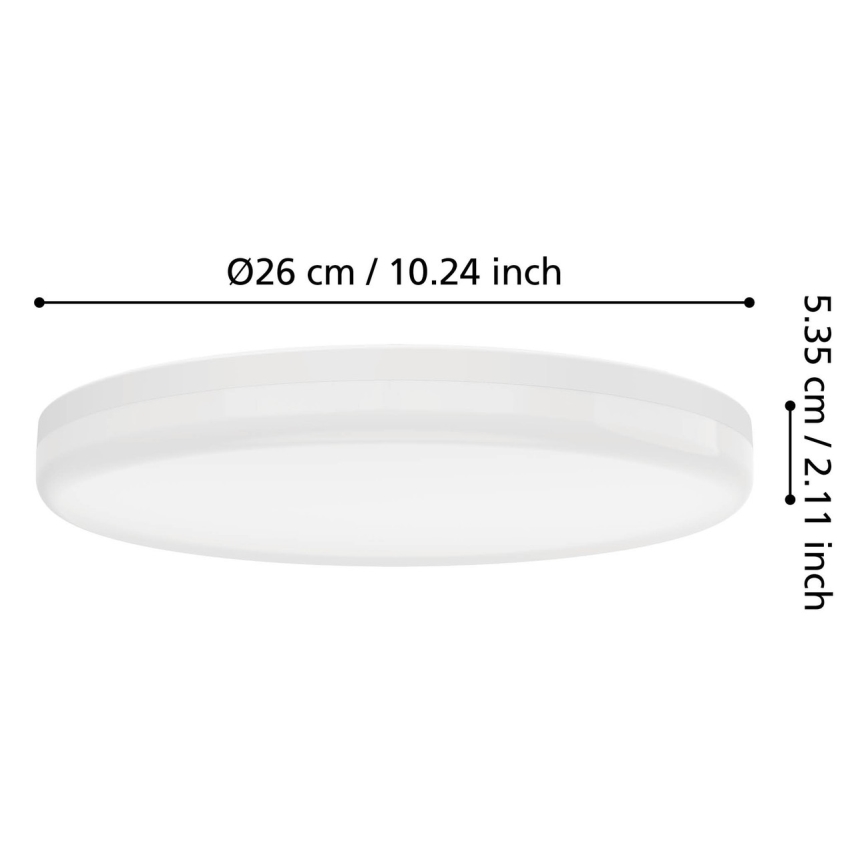 Eglo - Plafoniera LED da soffitto per bagno LED/16,5W/230V 2700/4000/6500K Ø 26 cm IP54 bianca