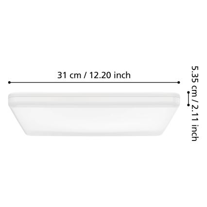 Eglo - LED-Deckenleuchte für Badezimmer LED/20W/230V 2700/4000/6500K 31x31 cm IP54 weiß