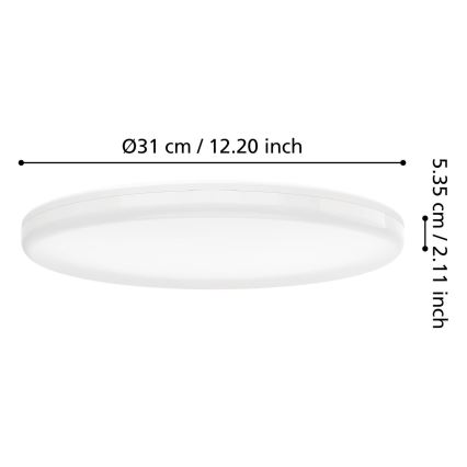 Eglo - LED-Badezimmer-Deckenleuchte mit Bewegungsmelder, LED/20W/230V, 2700/4000/6500K, Ø 31 cm, IP54, weiß