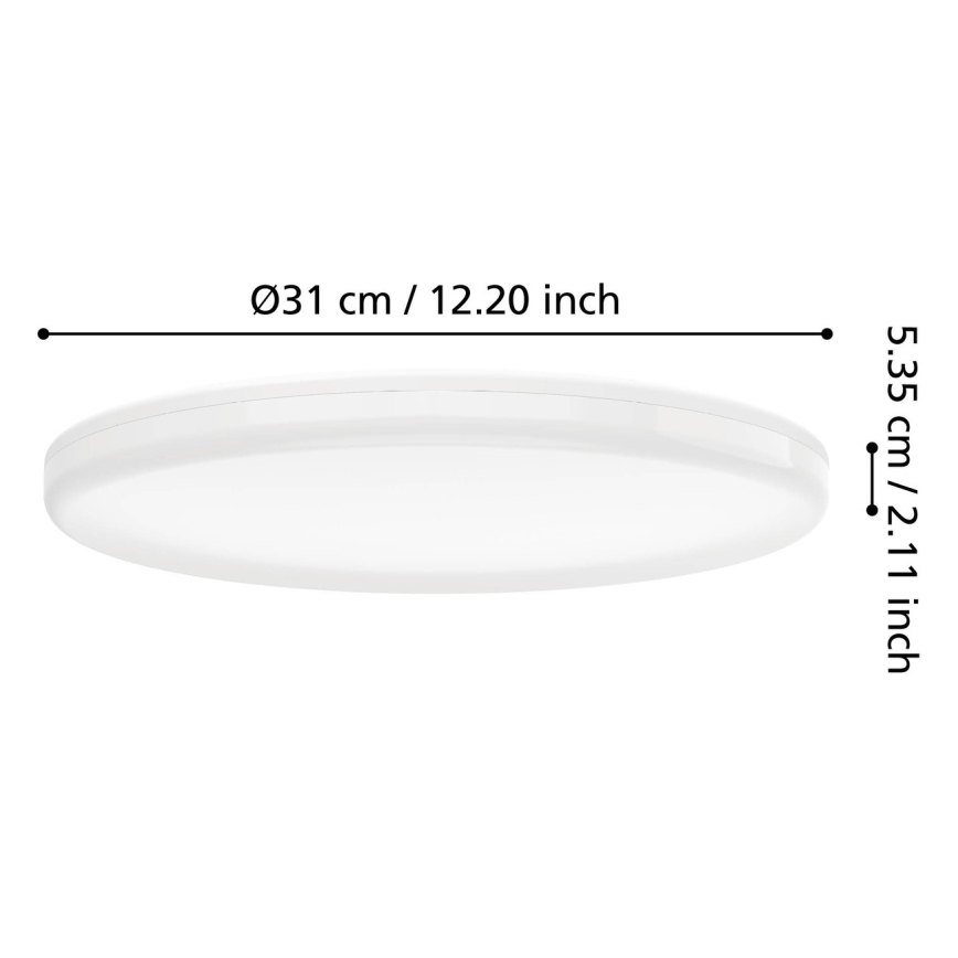 Eglo - LED-Badezimmer-Deckenleuchte mit Bewegungsmelder, LED/20W/230V, 2700/4000/6500K, Ø 31 cm, IP54, weiß