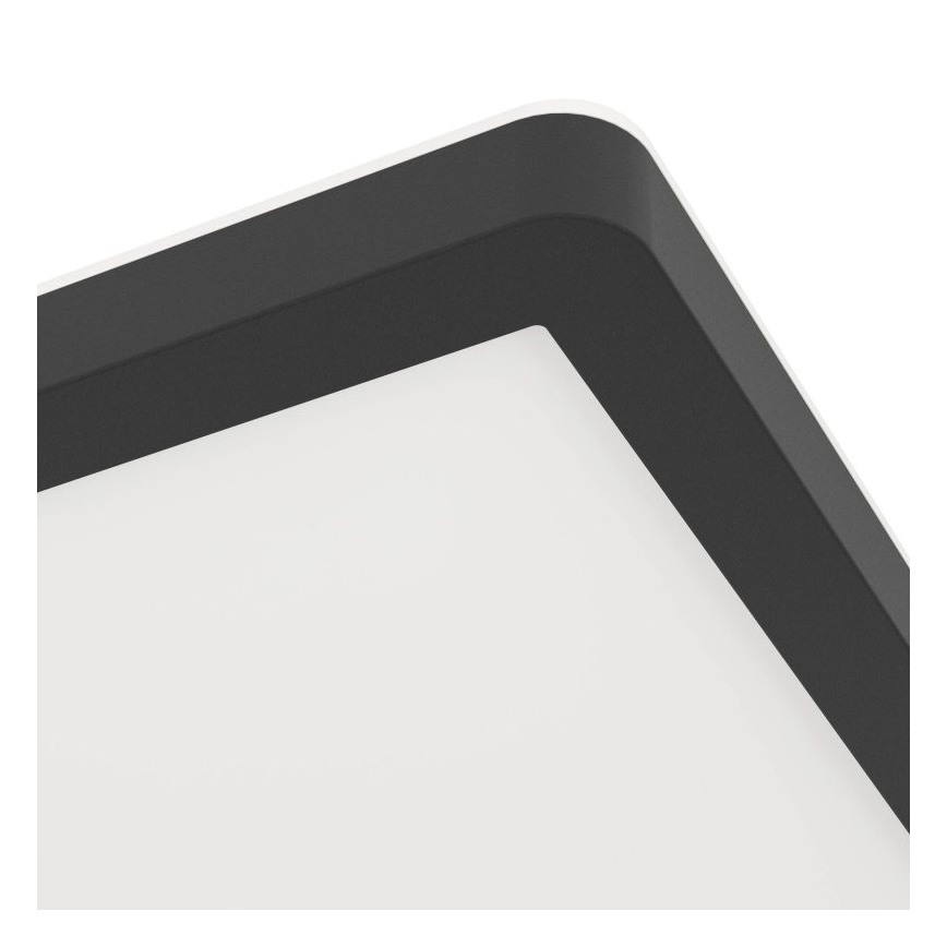 Eglo - Plafonnier LED pour salle de bains, 16,4 W, 230 V, 29x29 cm, IP54, noir