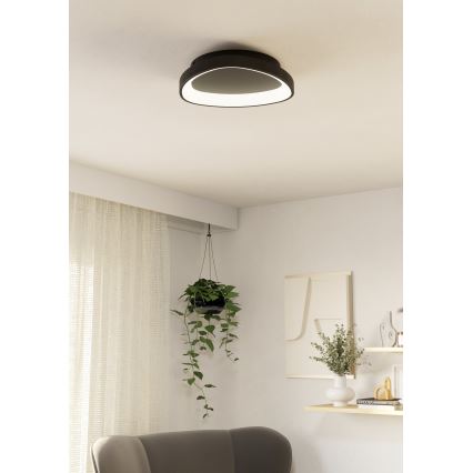 Eglo - Plafonnier à intensité variable LED/12W/230V 2700-6500K noir + télécommande