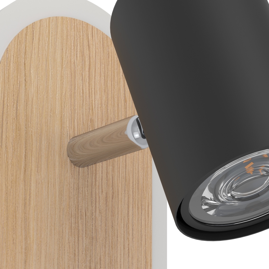 Eglo - Faretto da parete LED 7W/230V, marrone/nero