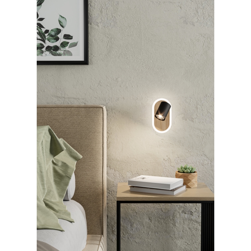 Eglo - Faretto da parete LED 7W/230V, marrone/nero