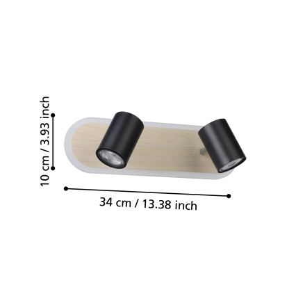 Eglo - Faretto LED/12W/230V marrone/nero