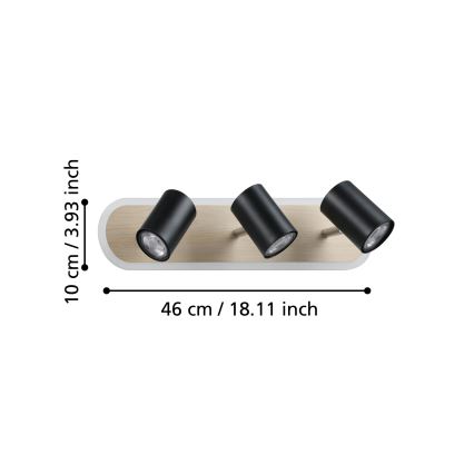 Eglo - Faretto LED LED/20W/230V marrone/nero
