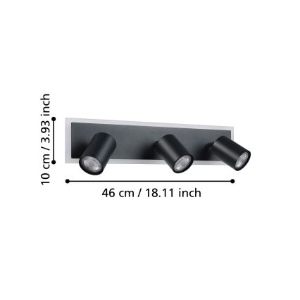 Eglo - Faretto LED LED/20W/230V nero