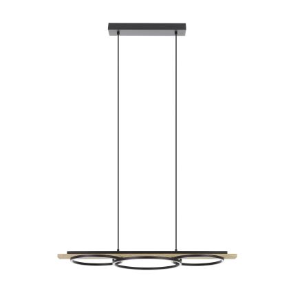 Eglo - Suspension filaire à intensité variable 2xLED/12,5W/230V+1xLED/15,5W 3000K beige/noir