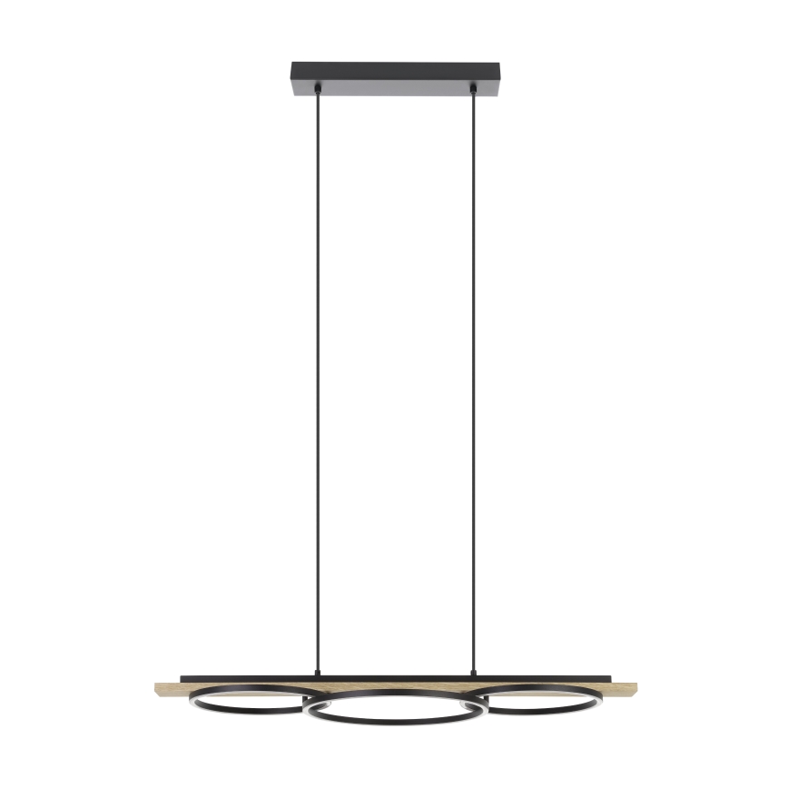 Eglo - Suspension filaire à intensité variable 2xLED/12,5W/230V+1xLED/15,5W 3000K beige/noir