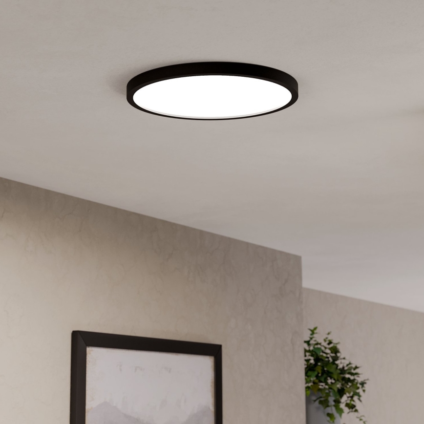 Eglo - Plafonnier LED RGBW dimmable pour salle de bains, LED/17,5W/230V, 2700–6500K, Ø 38,9 cm, IP44, noir